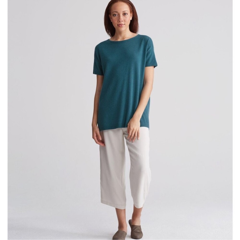Eileen Fisher Nile Teal 100% cashmere sweater size S/P